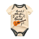 Newest member of the band baby bodysuit baby rock clothes guitar baby clothing